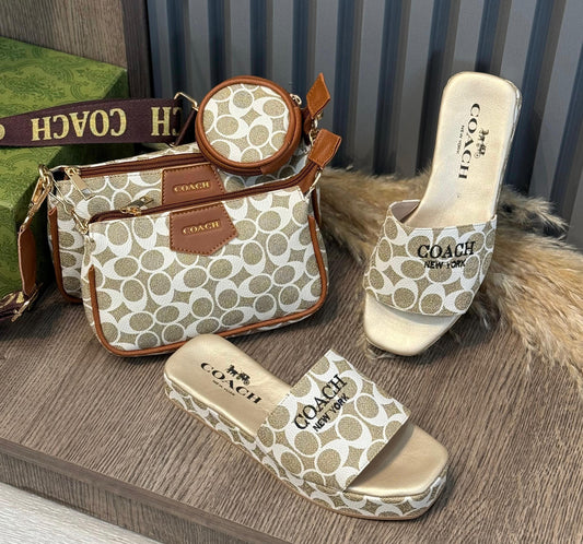 COMBO DE BOLSO + SANDALIAS COACH